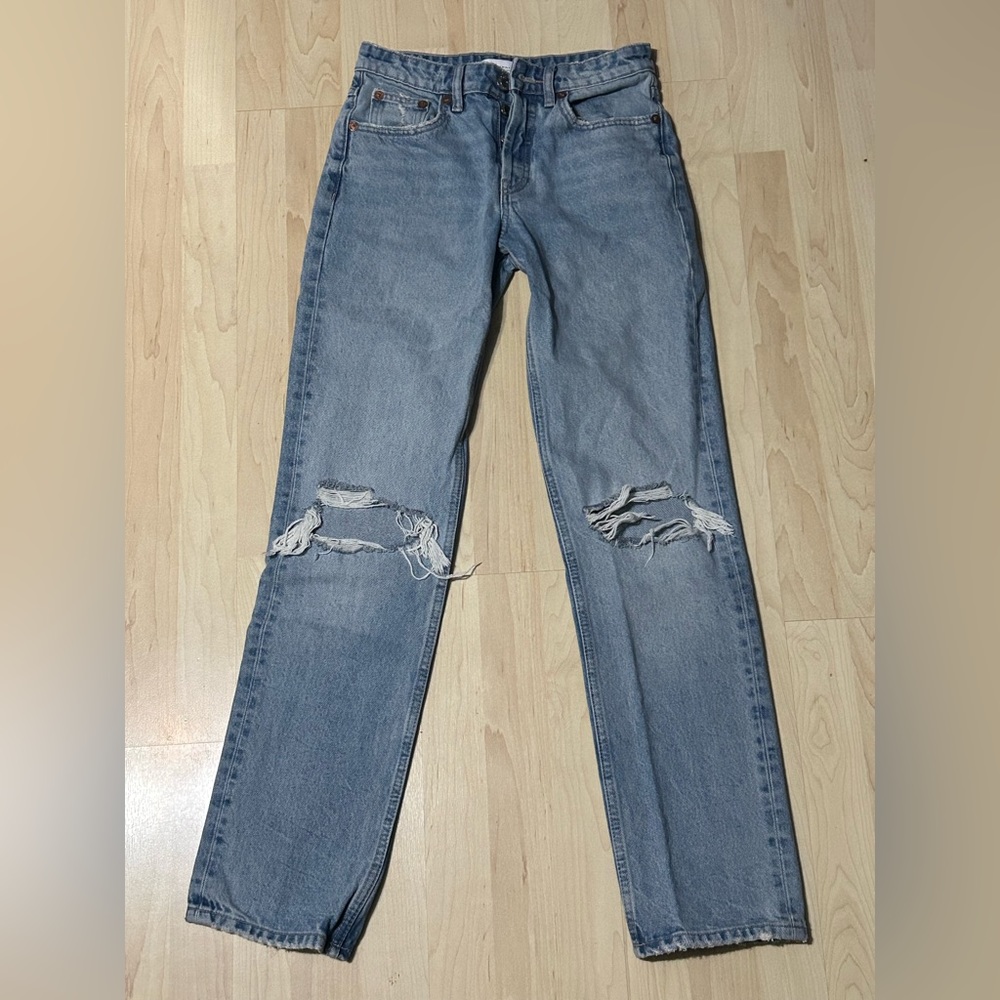 Zara distressed denim jeans (size:2)